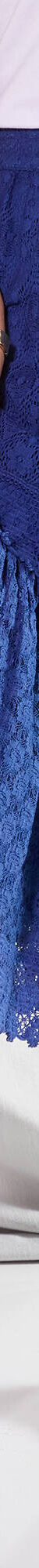 Jupe mi-longue, dentelle et macramé (bleu) Jupe mi-longue, dentelle et macramé (bleu)